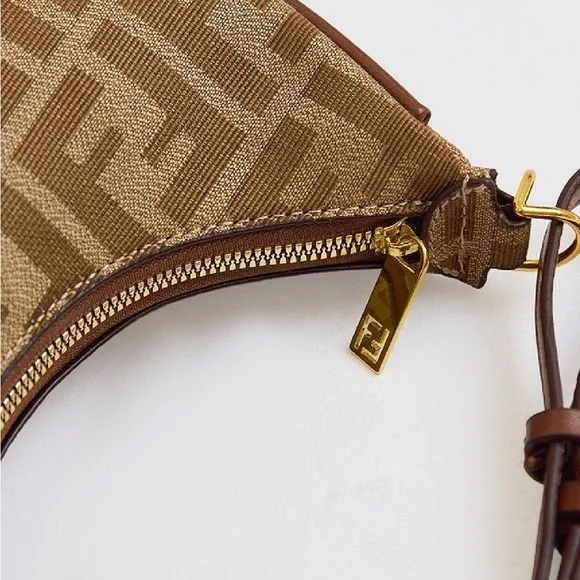 FF Canvas Crescent Shoulder Bag - Picture 2 of 6